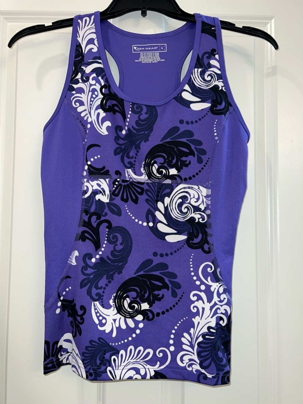 Tek Gear Purple Floral Performance Tank Top